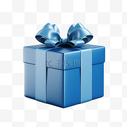 礼物带图片_带丝带和蝴蝶结的蓝色礼物