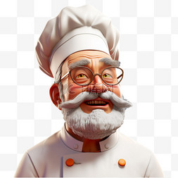 厨师头像图片_厨师卡通人物头像AI元素立体免扣