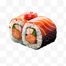 寿司小块美食饭日本AI元素立体免