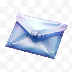 信封图标图片_图标渐变玻璃质感UI设计UX信封图
