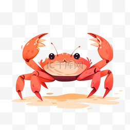 青蛙与螃蟹图片_可爱元素螃蟹手绘卡通