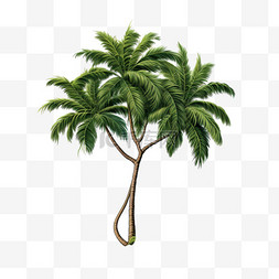 风情夏威夷图片_椰树海岛植物AI元素立体免扣图案