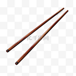 筷子夹鲍鱼图片_棕色木头筷子装饰AI元素免扣图案
