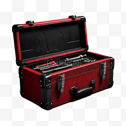 工具箱红黑配色免抠摄影图元素