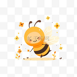 小蜜蜂可爱元素手绘