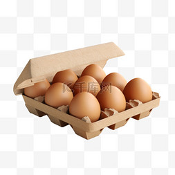 盒子免扣素材图片_超市鸡蛋盒子AI立体免扣素材