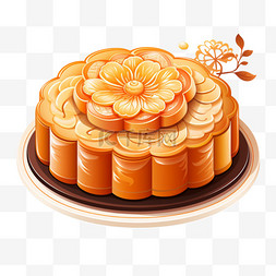 中秋节月饼传统美食节日氛围卡通