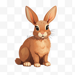 中秋节兔子棕色玉兔吉祥物卡通装