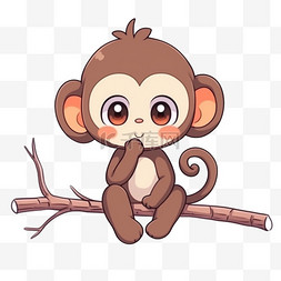 可爱猴子玩耍元素