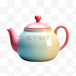 家具家电清新配色3D美观立体茶壶