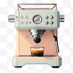 咖啡机图片_家具清新配色3D美观咖啡机立体