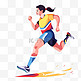扁平卡通亚运会运动人物女生短跑