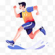 扁平卡通亚运会运动人物男生短跑
