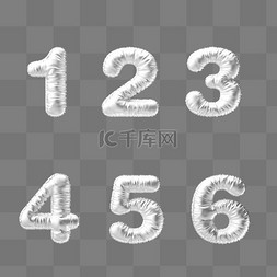 6立体图片_3d膨胀1-6数字