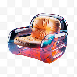 充气感家具3D柔软坐垫渐变色时尚