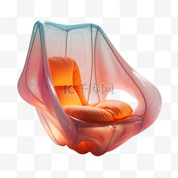 充气感吊椅悬空家具3D渐变色时尚