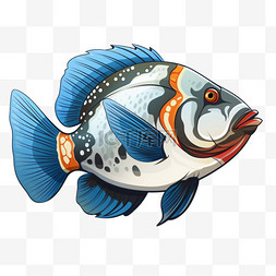 扁平动物小鱼海洋可爱生动卡通绘