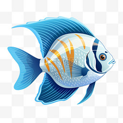 绘图片_扁平鱼海洋生物动物可爱生动卡通