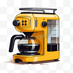 扁平黄色家电咖啡机常见电器