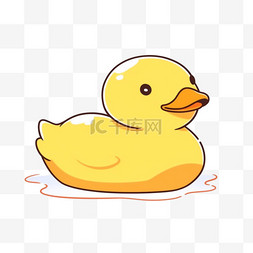 可爱的黄色小鸭子手绘元素卡通