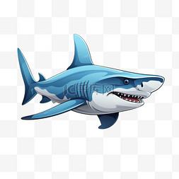 绘图片_扁平动物鲨鱼可爱生动卡通绘本