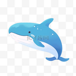 海洋生物鲸鱼手绘元素卡通