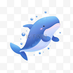 鲸鱼卡通图片_海洋生物手绘鲸鱼卡通元素