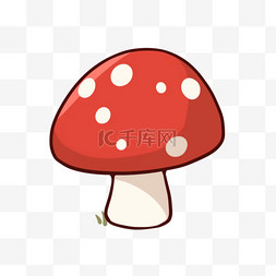 红色白色背景图片_卡通手绘红色的蘑菇元素
