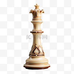象牙白国际象棋棋子AI元素立体免