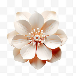 白色立体质感图片_白色厚实质感花朵规整AI元素立体