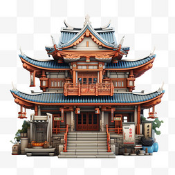 中国古代楼房建筑飞檐装饰免扣写
