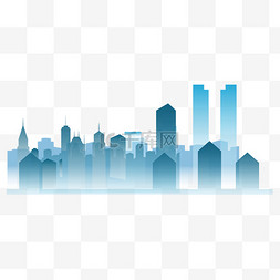城市楼房图片_渐变城市都市建筑剪影