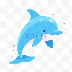 可爱的海豚手绘元素卡通