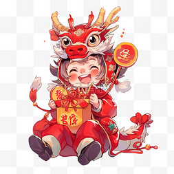 手绘卡通红包图片_新年红包龙年元素手绘卡通