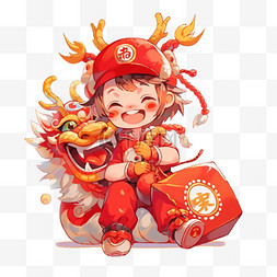 新年红包手绘图片_新年龙年红包元素手绘卡通