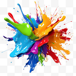 多彩颜料泼溅艺术创意质感AI免扣
