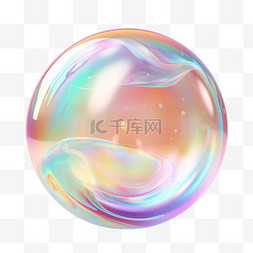 肥皂透明图片_彩色透明梦幻泡泡肥皂AI元素立体
