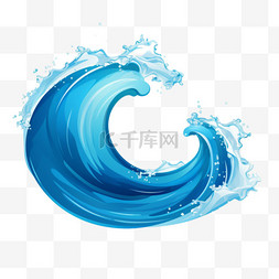 波浪形图标。水-海元素，海洋-液