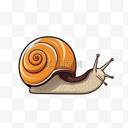 卡通蜗牛扁平风格手绘动物