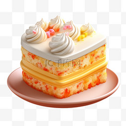 3D美食食物蛋糕甜品诱人立体清新