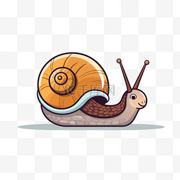 卡通扁平蜗牛动物手绘活体小蜗牛