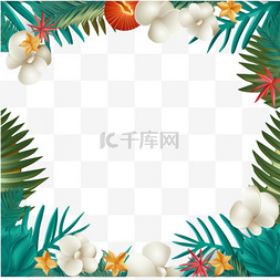 名片模板图片_夏季热带植物花卉边框1