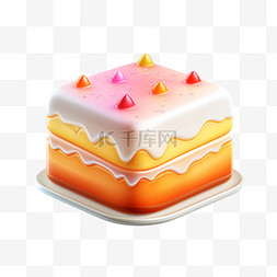 3D蛋糕甜品美食食物诱人立体清新