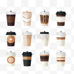扁平咖啡杯系列咖啡设计