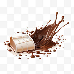 黑糖液体图片_融化的黑白巧克力液体3