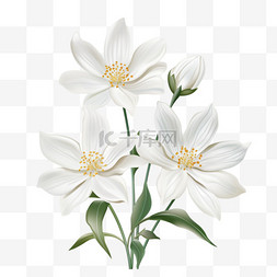 请请请图片_盛开的白色花朵手绘花朵