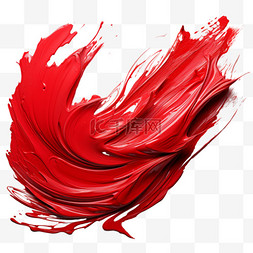 油漆红色笔刷笔触水墨水彩纹理质