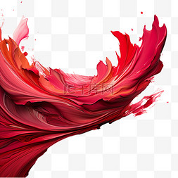 红色水墨图片_笔刷笔触油画红色水墨水彩纹理质
