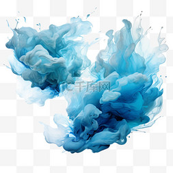 笔刷笔触水墨水彩纹理质感湖蓝色