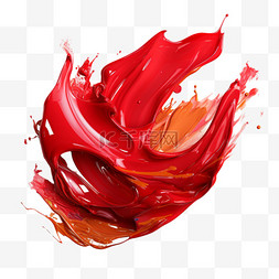 水墨红色图片_笔刷油画红色笔触水墨水彩纹理质